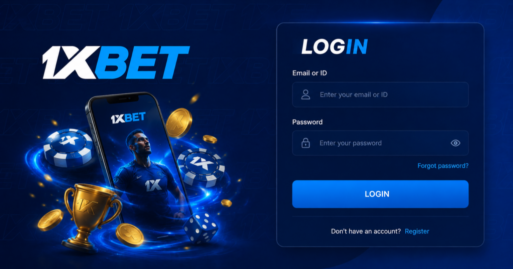 1xBet Login steps